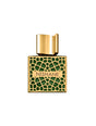 A gold and green geometric bottle from Fragrapedia Haus, labeled Shem Extrait de Parfum - Nishane, with a unique gold cap from the Prestige Collection.