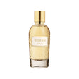 A clear glass perfume bottle with a gold cap and label, featuring the brand Fragrapedia Haus and the scent Almond Eau de Parfum - Widian, set against a white background.