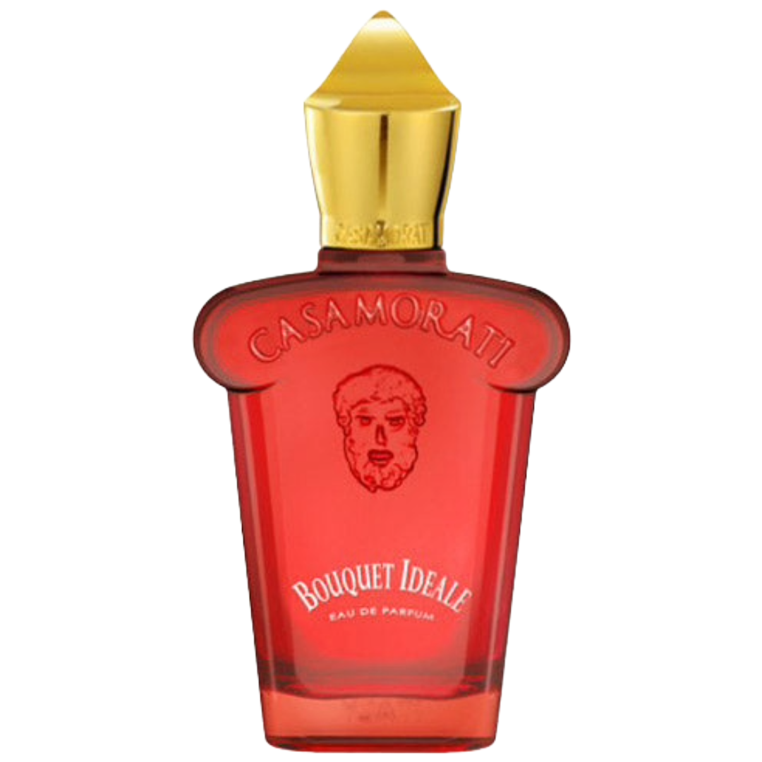 Red Casamorati perfume bottle with gold cap Bouquet Ideale