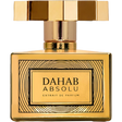 Gold Square Bottle with Eight Star metal Gold Cap and hypnotic circles with Dahab Absolu Exrait De Parrum 