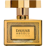 Gold Square Bottle with Eight Star metal Gold Cap and hypnotic circles with Dahab Absolu Exrait De Parrum 