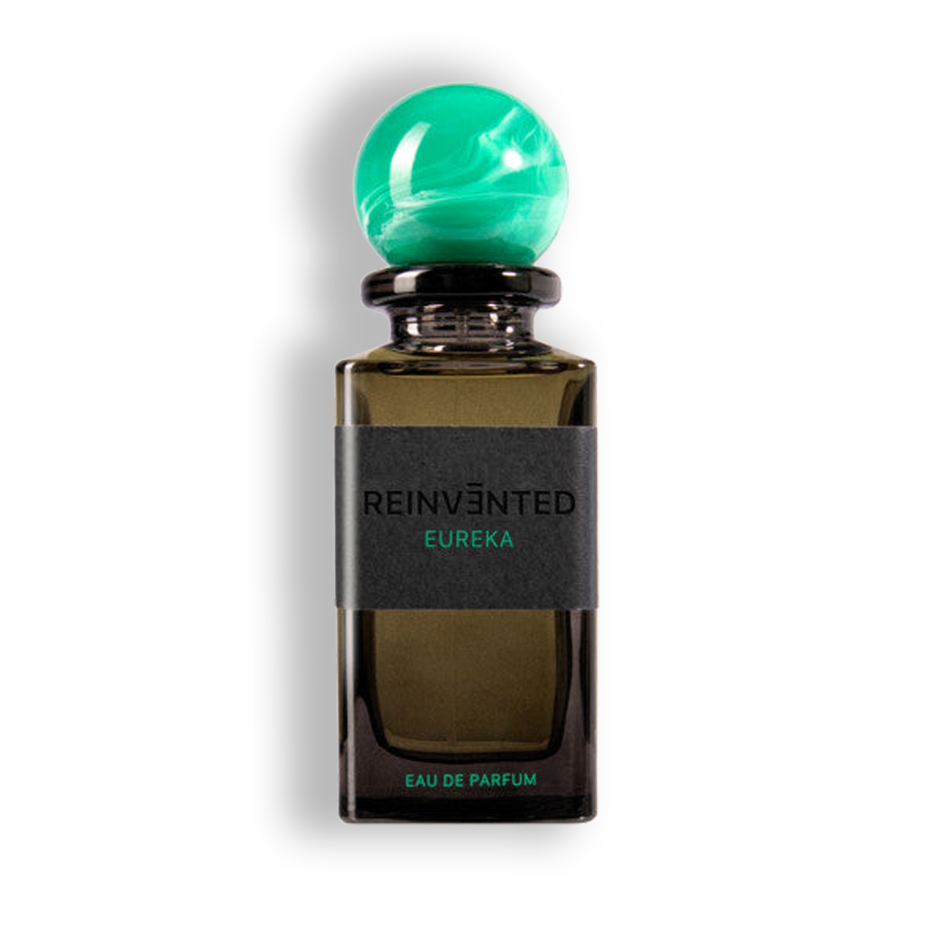 Eureka black glass bottle with green marble ball lid