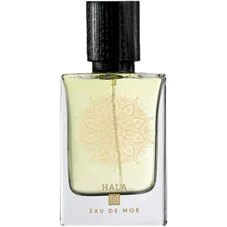 Perfume bottle labelled 'HALA EAU DE MOE' 