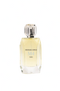 A clear, faceted bottle labeled "M4 Eau de Parfum - Michael Cinco" by Fragrapedia Haus holds pale yellow liquid, suggesting a woody floral scent with spicy ginger. It’s topped with a matching cap and set against a white background.