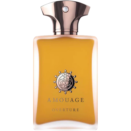 Amouage Overture perfume bottle on a white background