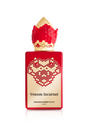 A red perfume bottle with a gold honeycomb design and textured gold-red cap. The label reads “Venom Incarnat Eau de Parfum” by Fragrapedia Haus—a seductive scent with irresistible allure.
