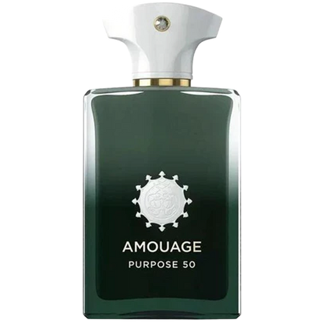 Amouage Purpose 50 perfume bottle on a white background