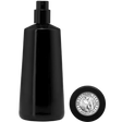 Black spray bottle with a circular logo on a white background