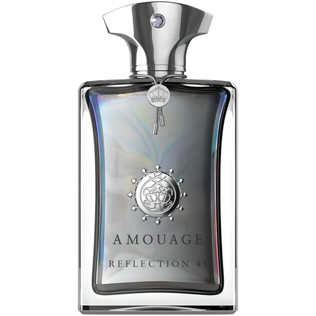 Amouage Reflection 45 perfume bottle on a white background