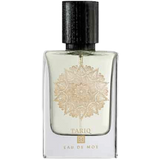 Perfume bottle with decorative label Tariq by Eau De Moe
