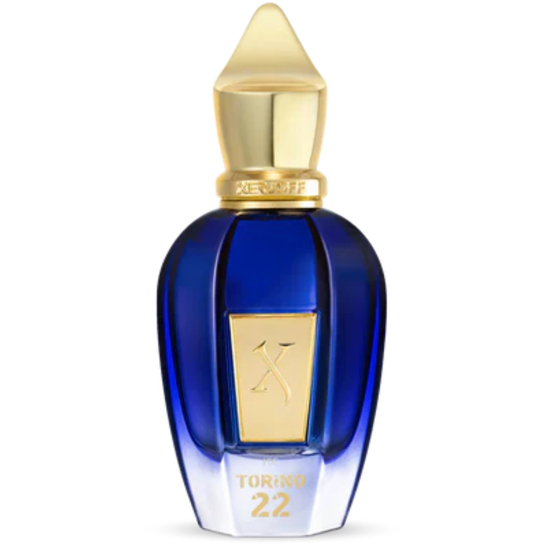 Blue perfume bottle with gold cap Xerjoff Torino22