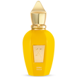 Yellow perfume bottle with gold cap and an X, Erba Gold by Xerjoff
