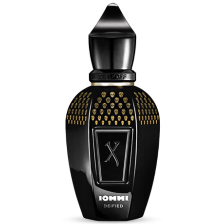 Black and gold perfume bottle with 'X' Xerjoff Deified