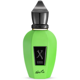 Neon Green perfume bottle with mat like silver cap 